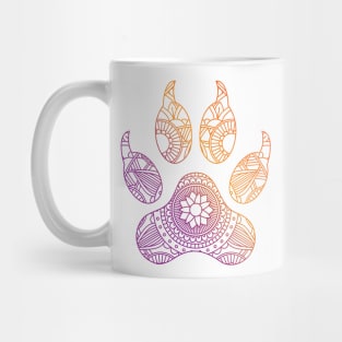 Dog Paw Print Mandala Mug